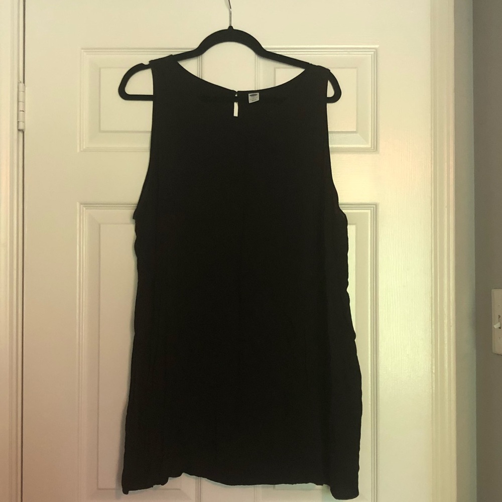 Black linen sleeveless top